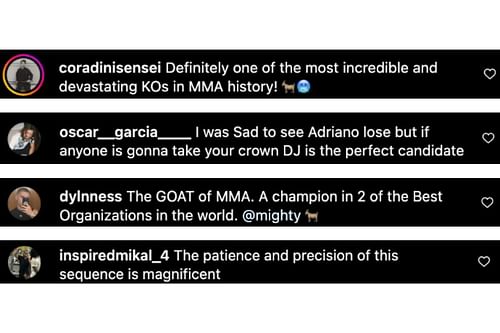 Screenshot of fans' comments