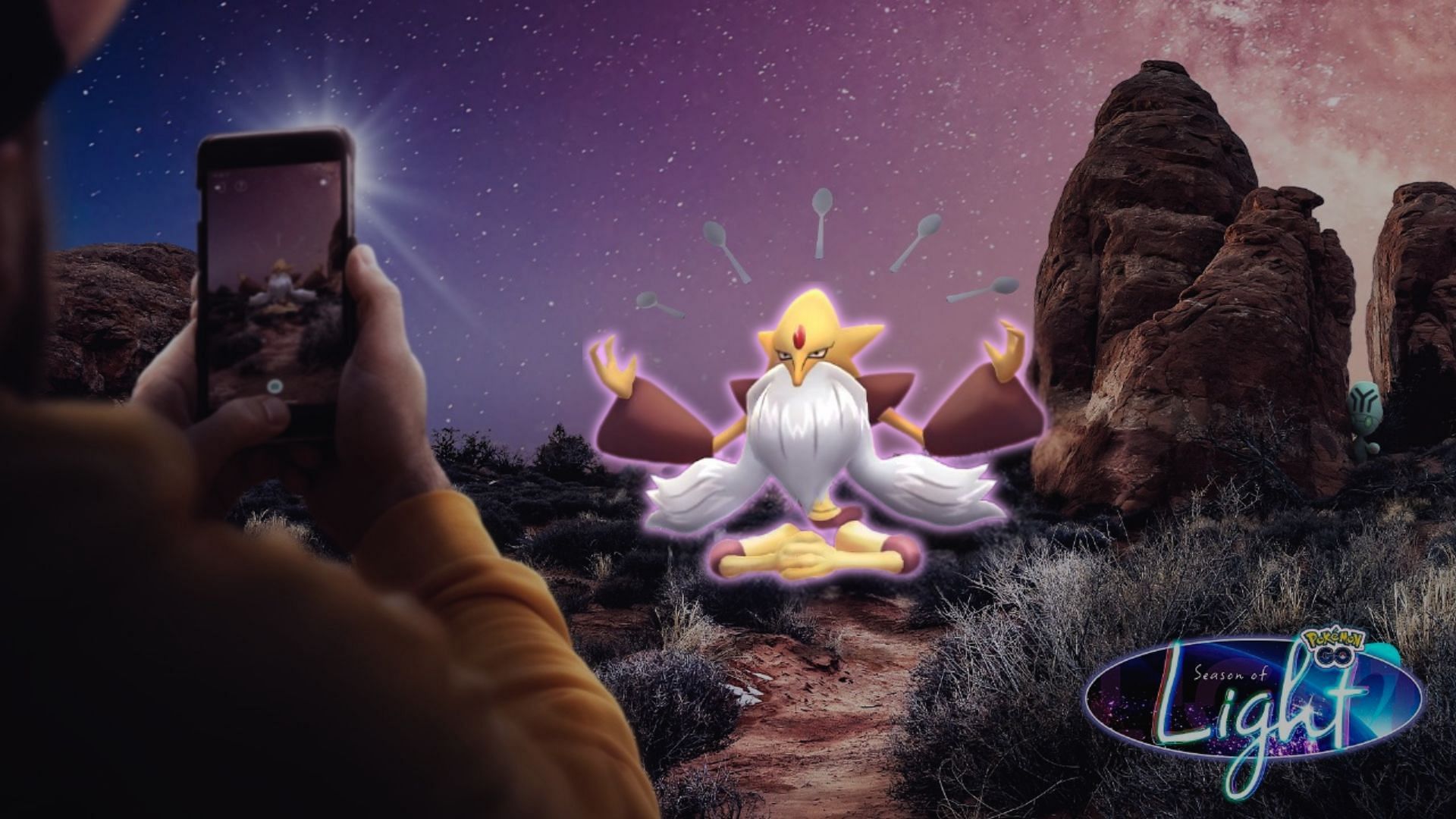 You can&#039;t solo defeat Mega Alakazam in Pokemon GO (Image via The Pokemon Company)