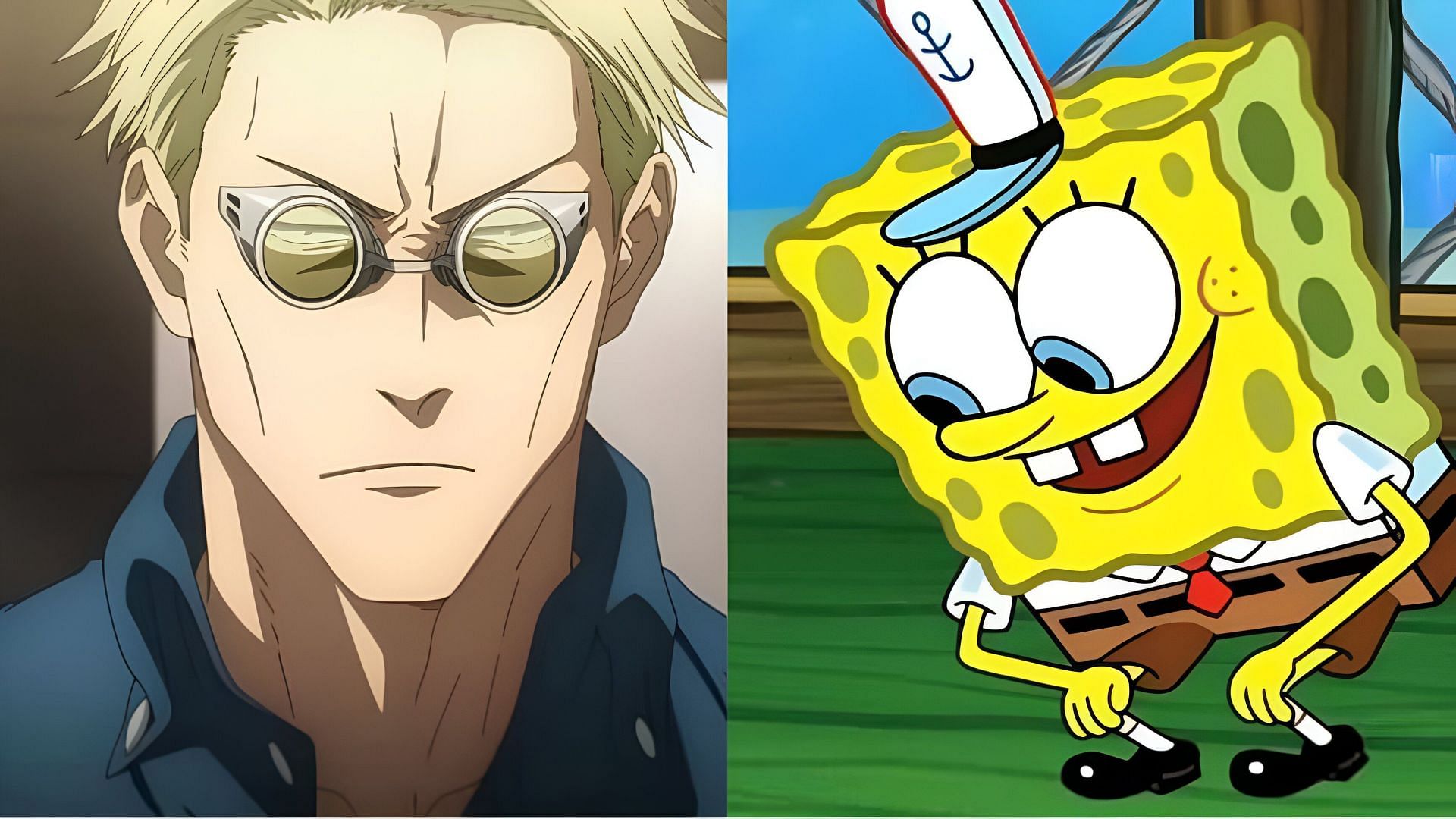 Jujutsu Kaisen fans find Nanami in SpongeBob SquarePants in a way no one expected (Image via MAPPA &amp; Nickelodeon)