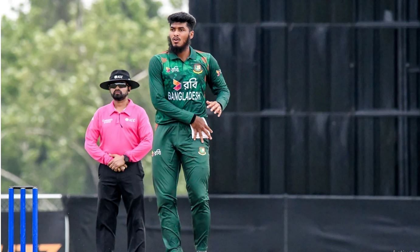 रिशाद होसैन गेंदबाजी के दौरान (PC: USA Cricket)