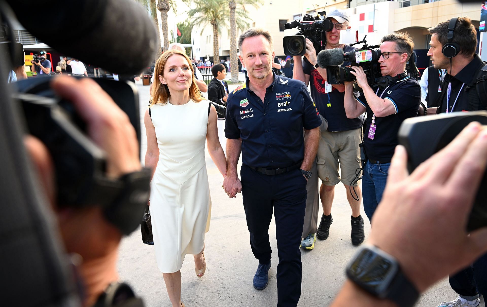 Geri Halliwell and Christian Horner at the F1 Grand Prix of Bahrain