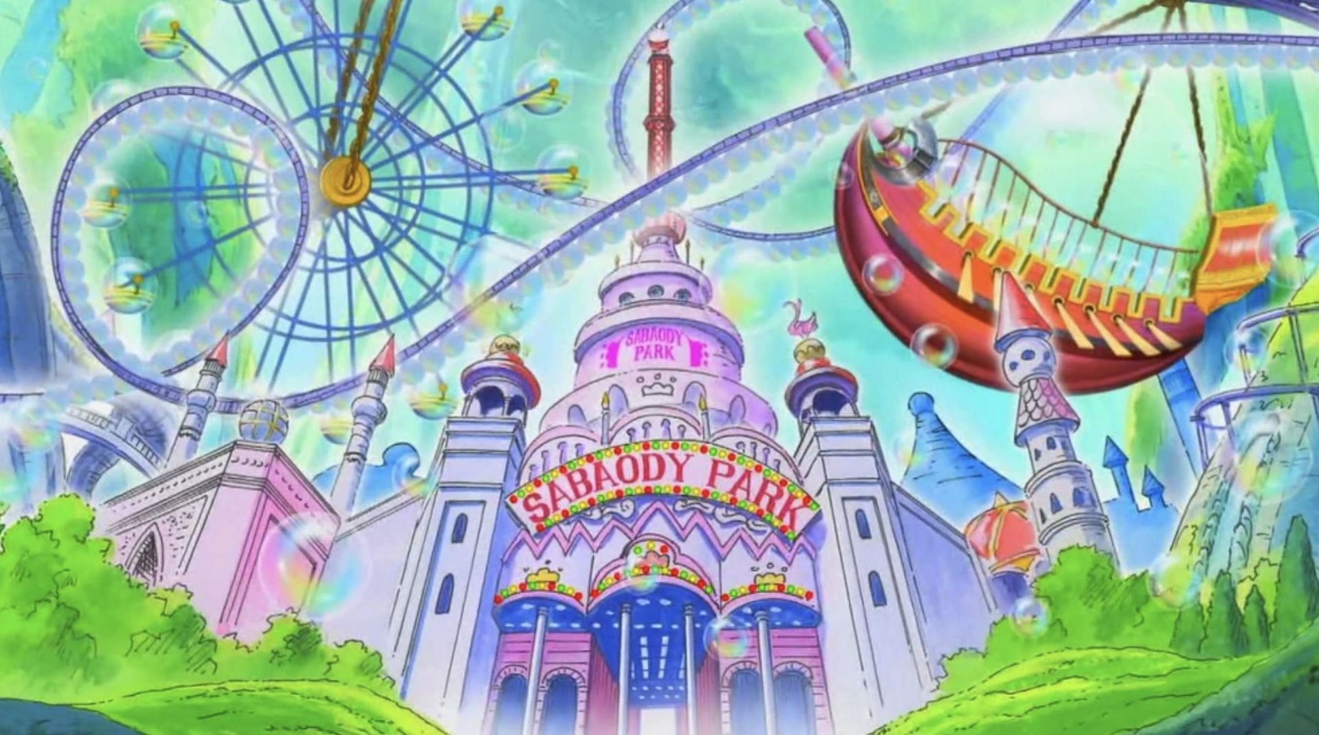 Sabaody Park as seen in anime (Image via Toei Animation)