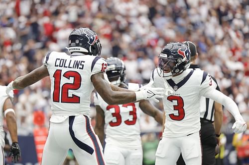 Nico Collins and Tank Dell during Indianapolis Colts v Houston Texans