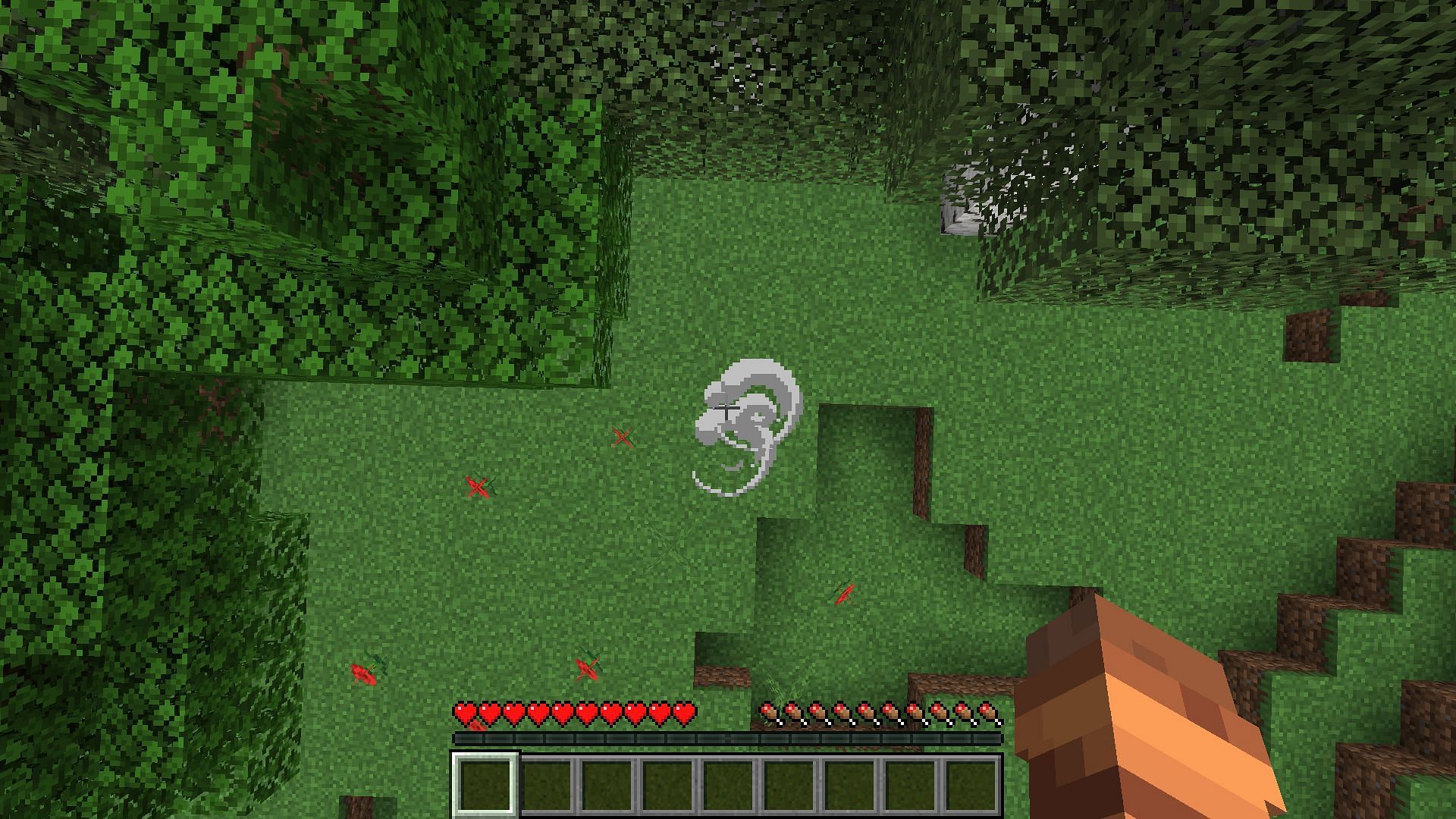 Using a wind charge to leap high into the air. (Image via Mojang)