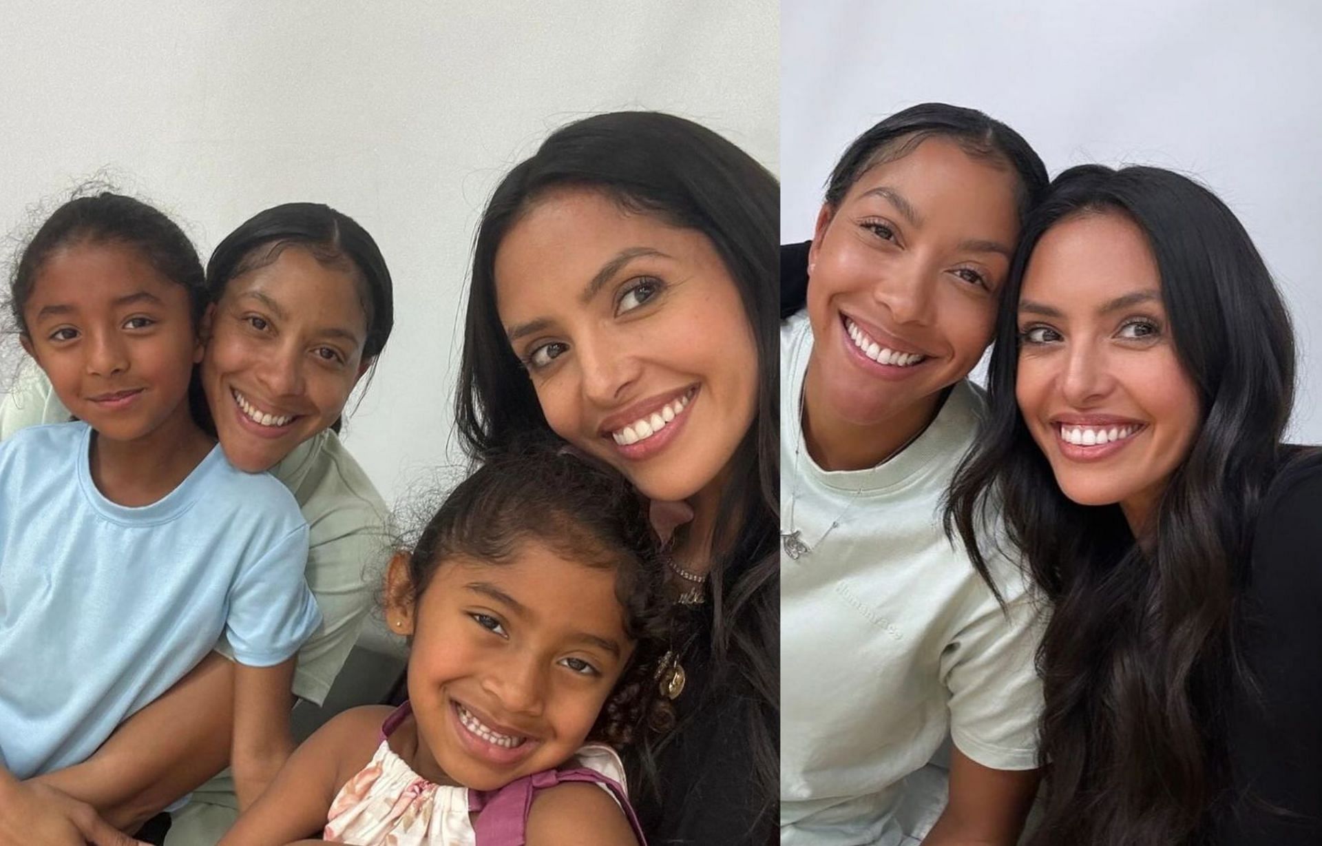 Vanessa Bryant and her kids pose for a photo with WNBA legend Candace Parker