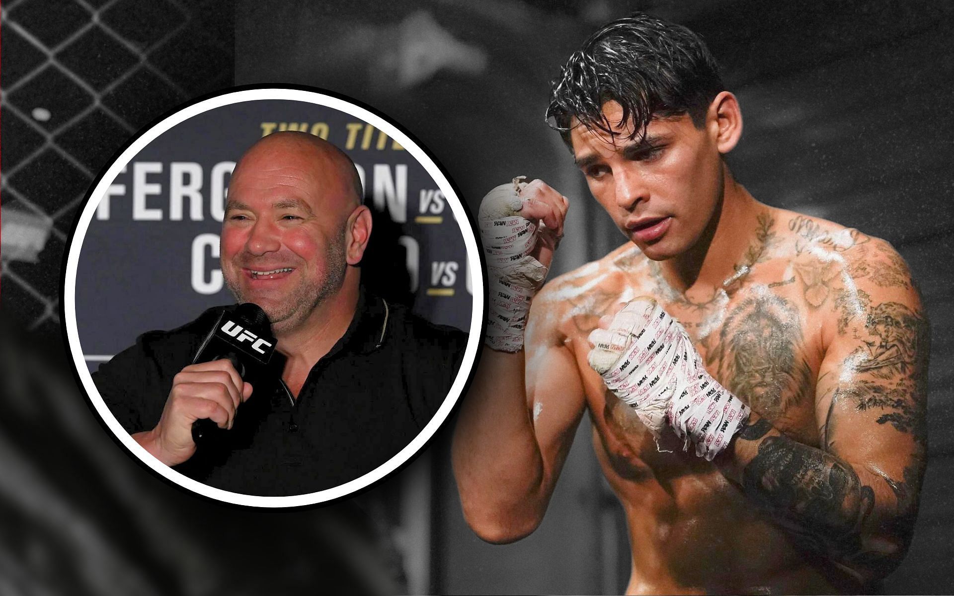 Dana White (inset) weighs on Ryan Garcia