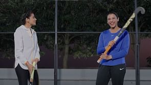 [Watch] Savita Punia teaches hockey basics to cricketer Smriti Mandhana