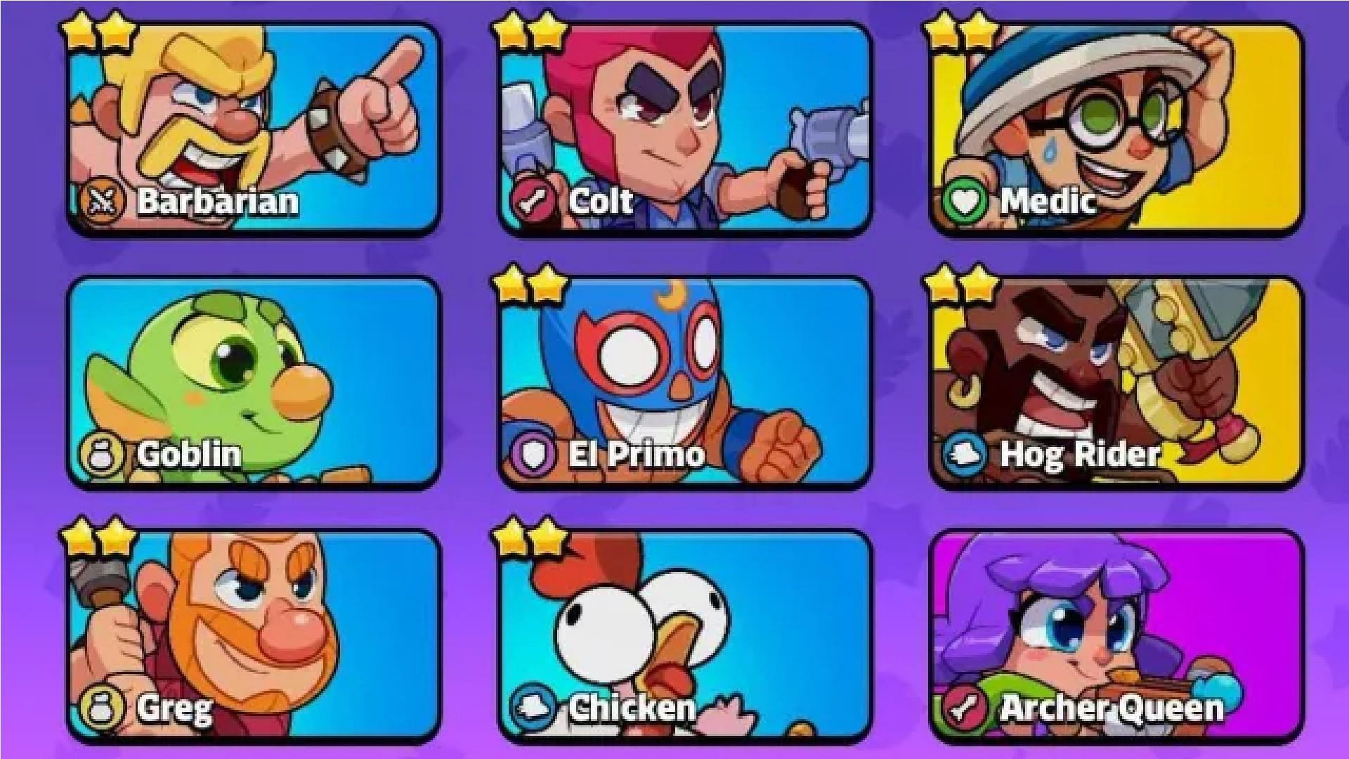 Different units in Squad Busters (Image via Supercell)