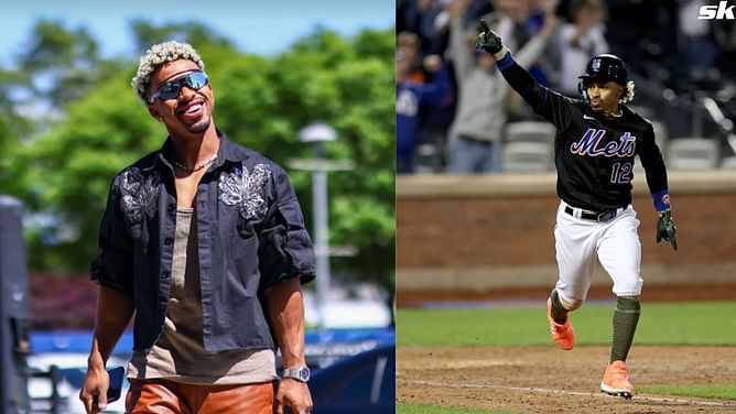 In Photos: Francisco Lindor pairs bold orange pants with Louis Vuitton duffle ahead of Mets vs. Diamondbacks game