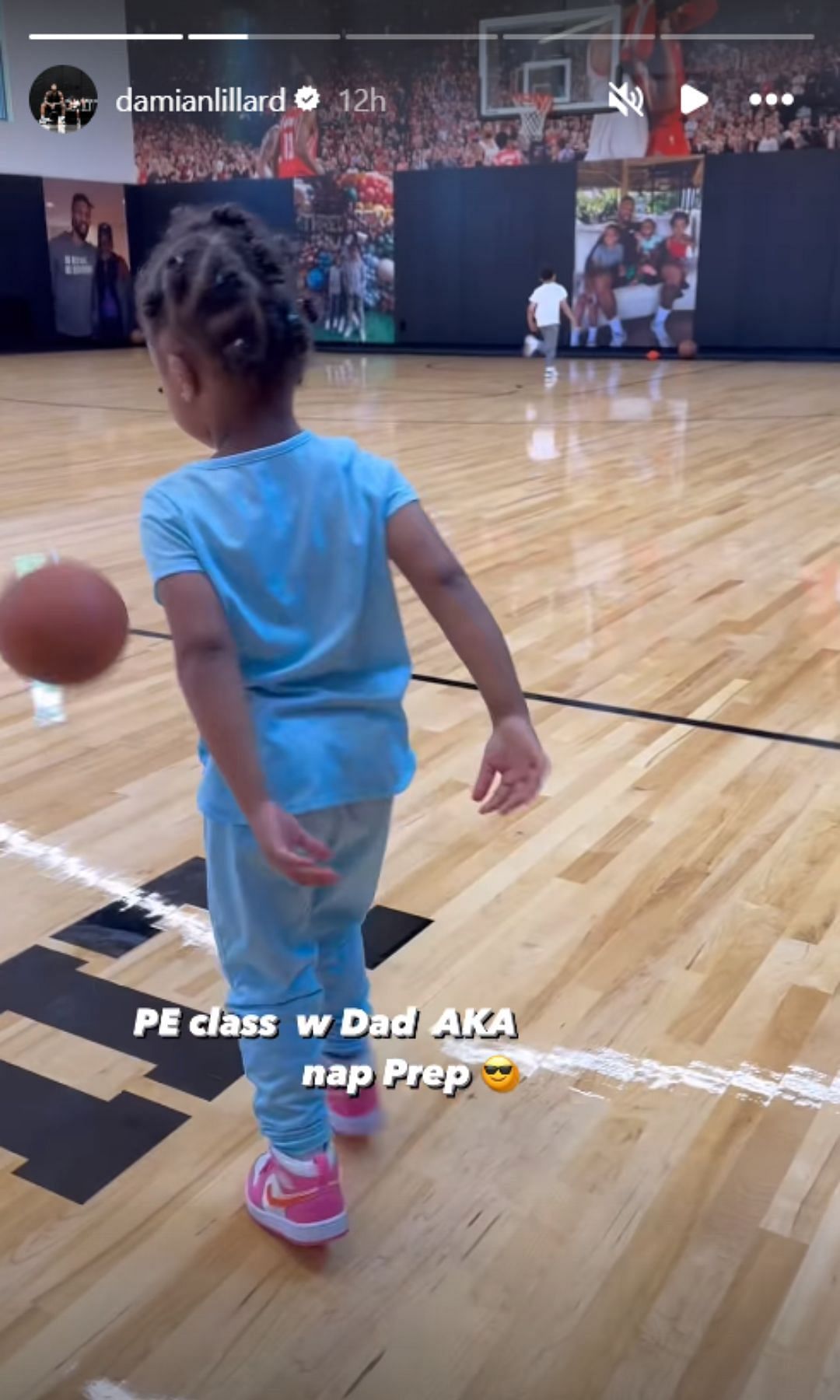 Lillard&#039;s Instagram story featuring his &#039;PE session&#039; with his kids