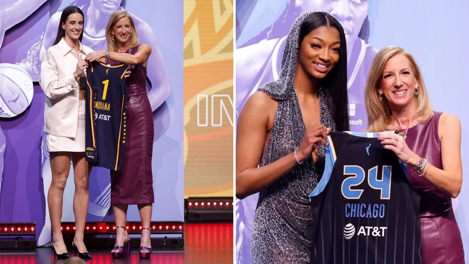 Caitlin Clark and Angel Reese on Draft Night 2024