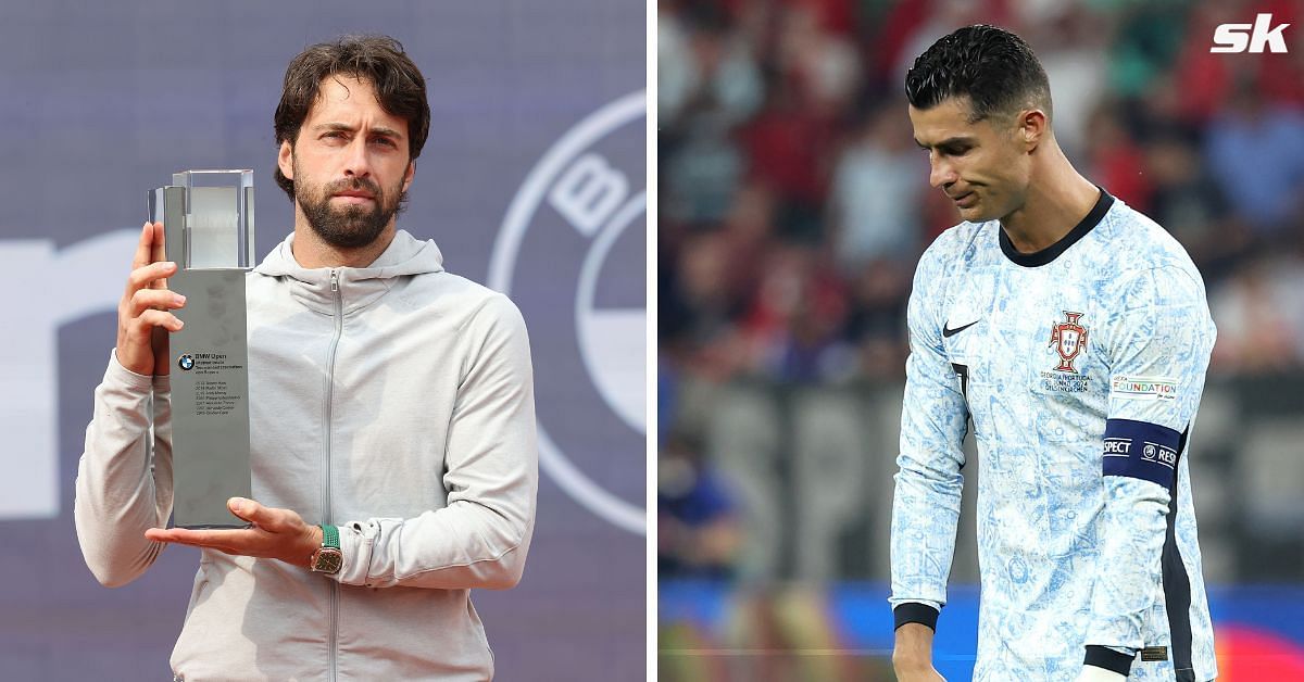 Cristiano Ronaldo featured for Portugal as they lost to Georgia 