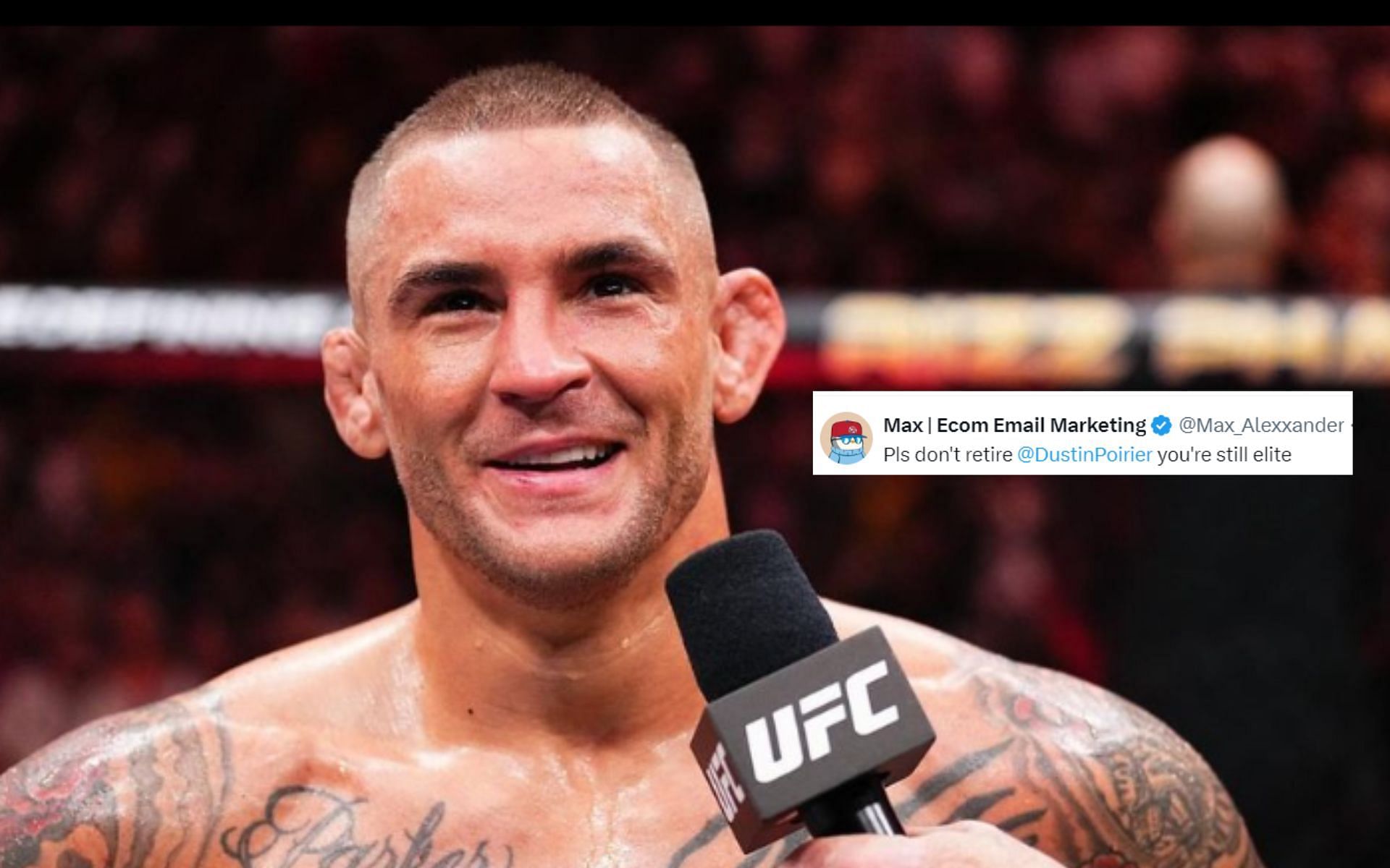 Fans react to Dustin Poirier joining the UFC 303 analyst team [Images via: @MMAfighting on X and @dustinpoirier on Instagram]d 