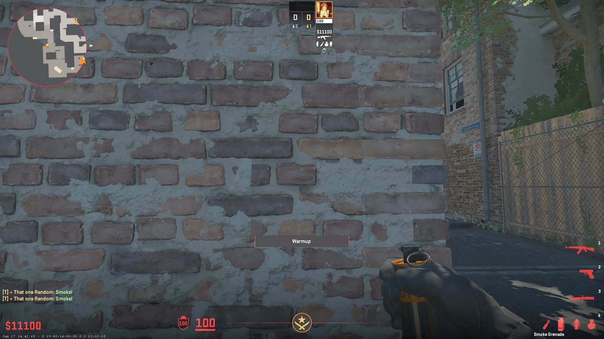 Align yourself to the brick on the crosshair and Hug the wall (Image via Valve)