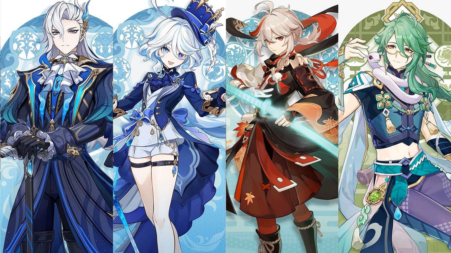 Neuvillette, Furina, Kazuha, and Baizhu (Image via HoYoverse)