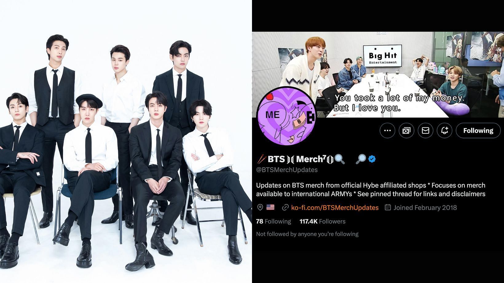 BTS fans unite online to give a proper final send-off to an ARMY who was battling with cancer. (Images via Weverse and X/@BTSMerchUpdates)