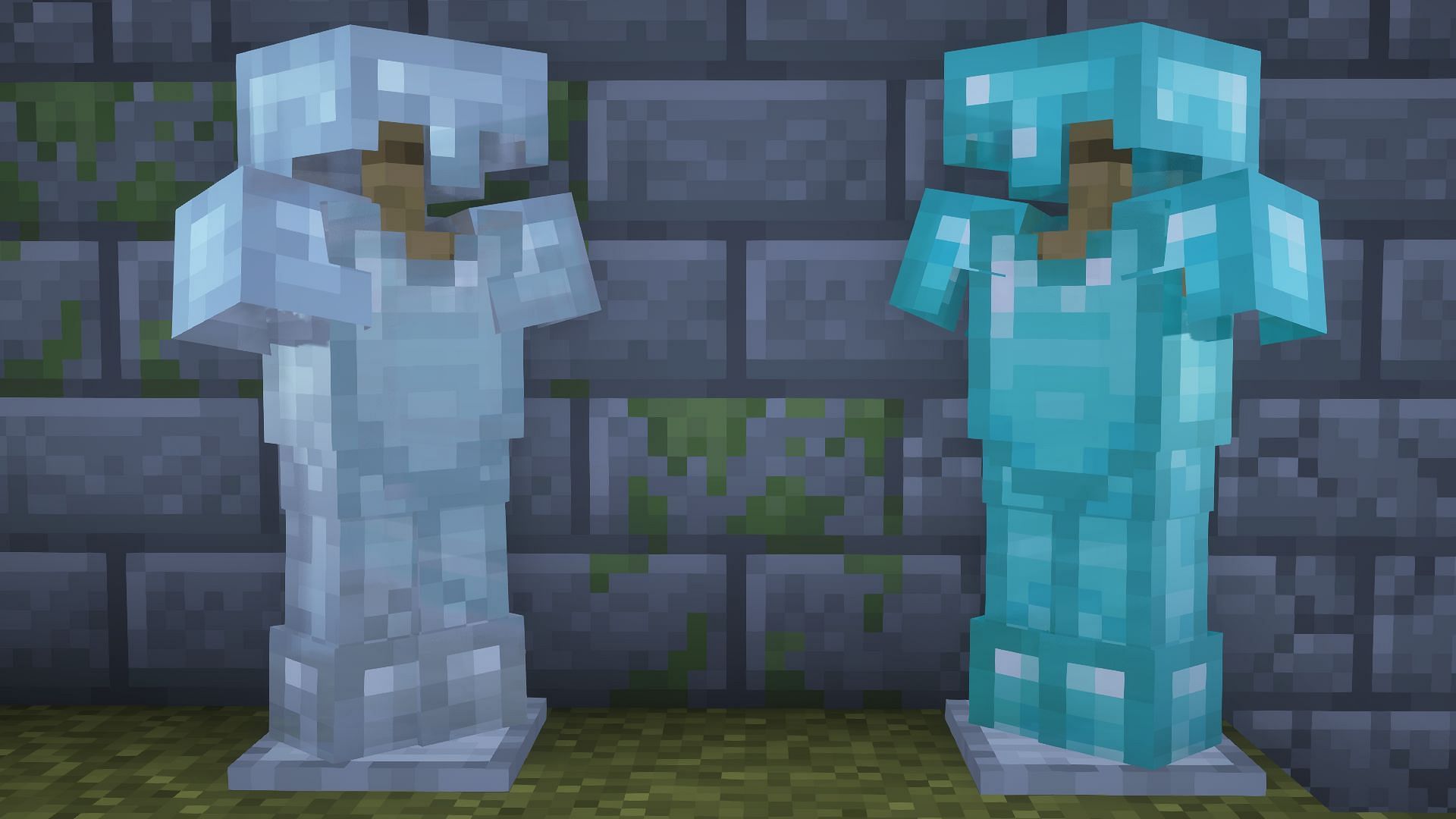 Most players will be using either iron or diamond armor when taking on trial chambers (Image via Mojang)
