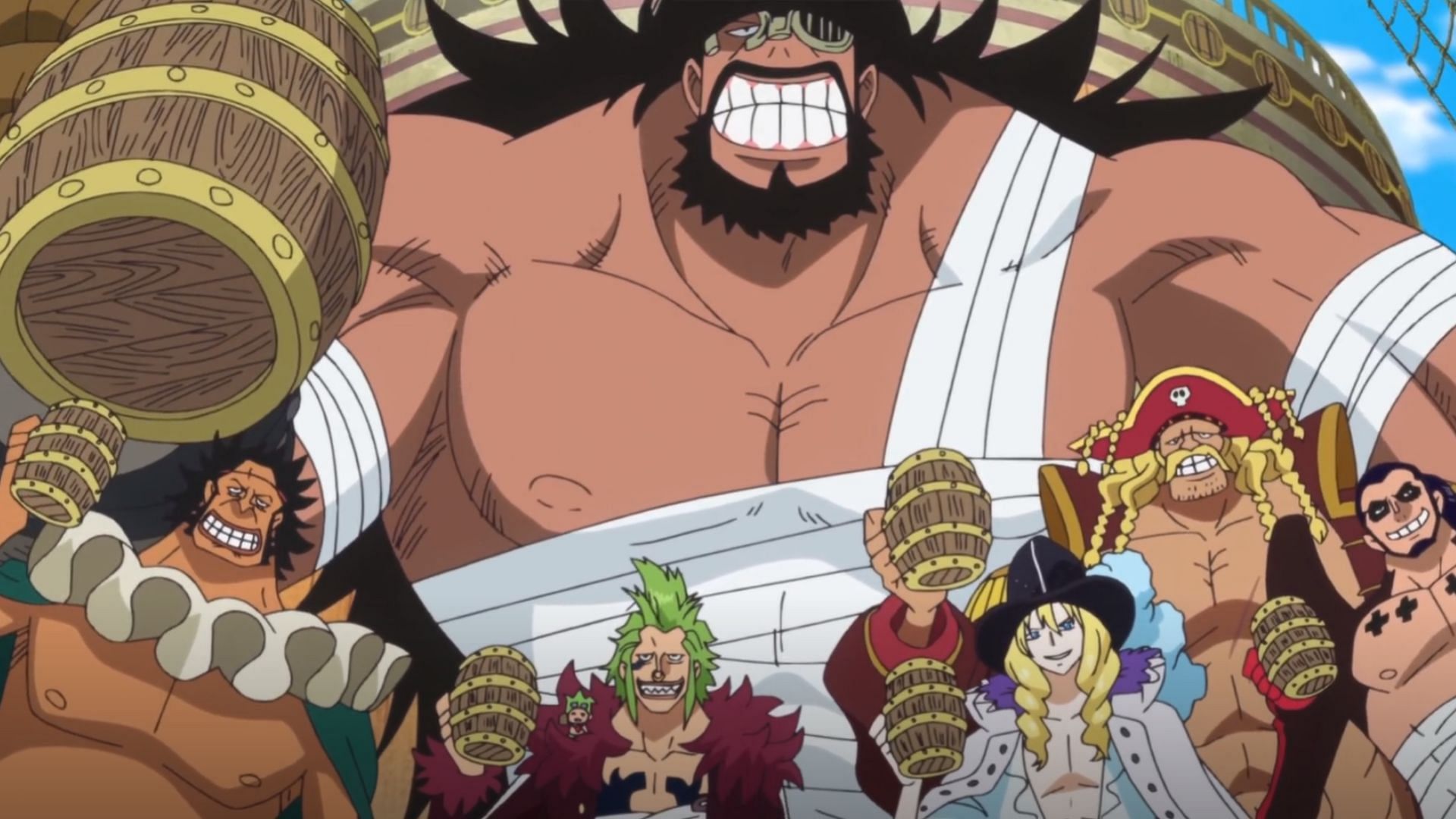 Key members of the Straw Hat Grand Fleet as seen in One Piece anime (Image via Toei Animation)