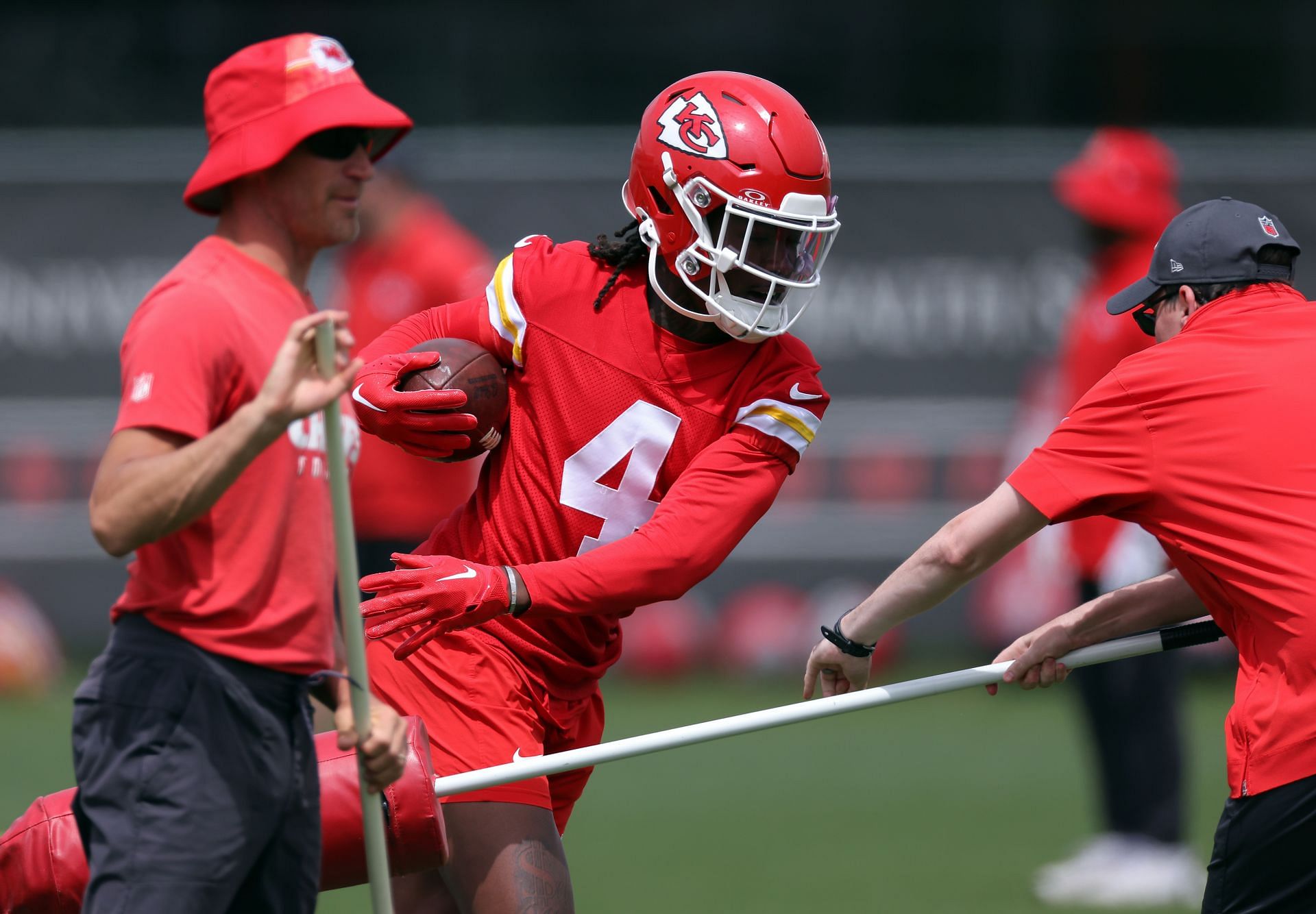 Rashee Rice during Kansas City Chiefs OTA Offseason Workouts