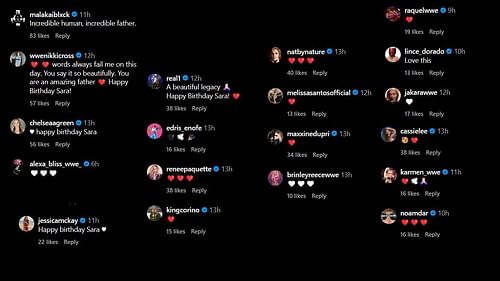 Stars react to Blake's post (via Instagram)