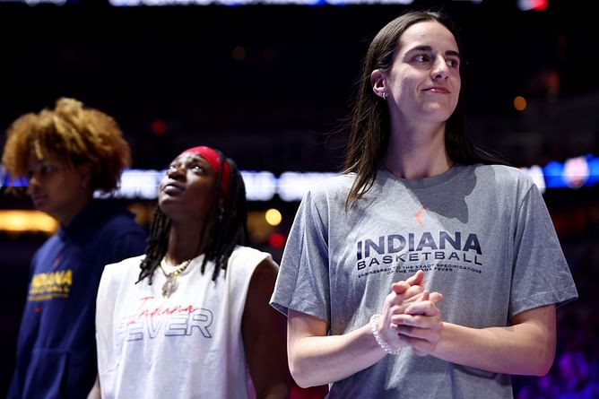 WATCH: Caitlin Clark has fun at U.S. Olympic Swimming Trials 2024 as she & Indiana Fever team visit Lucas Oil Stadium