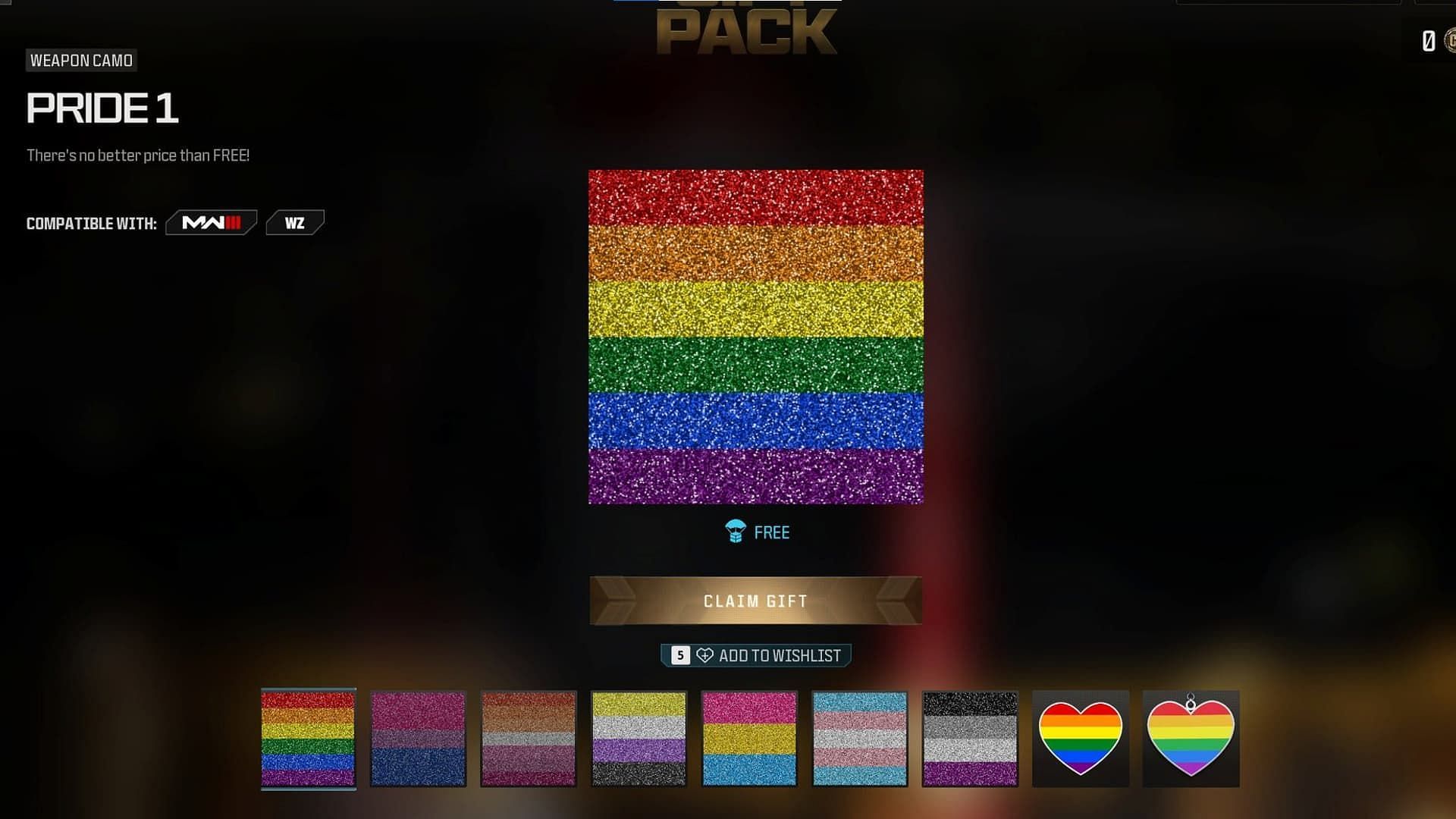 The new Pride month bundle in MW3 and Warzone (Image via Activision)