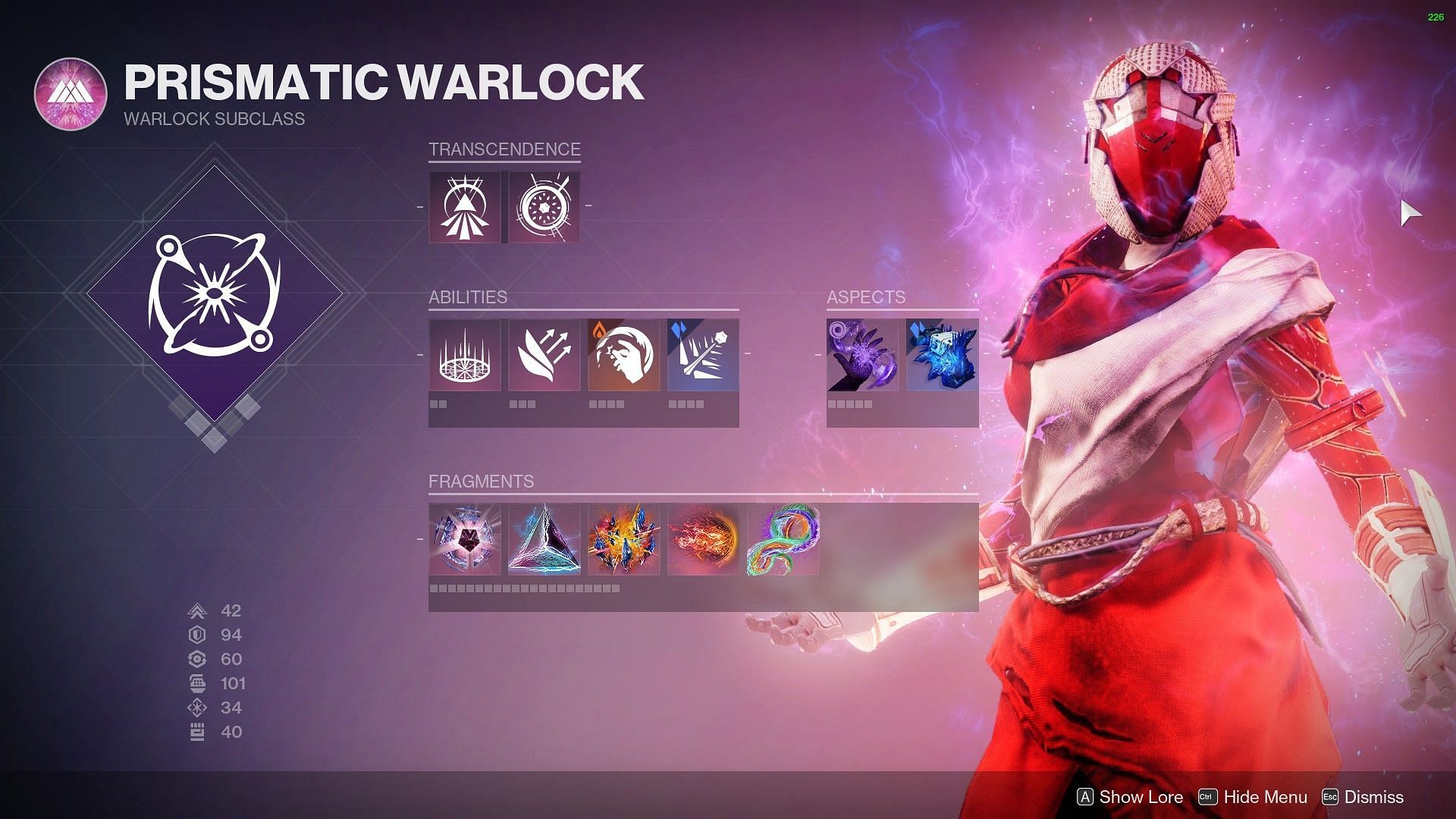 Prismatic Warlock screen (Image via Bungie) 