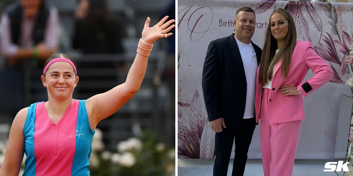 In Pictures: Jelena Ostapenko turns heads in pink suit, joined by ...