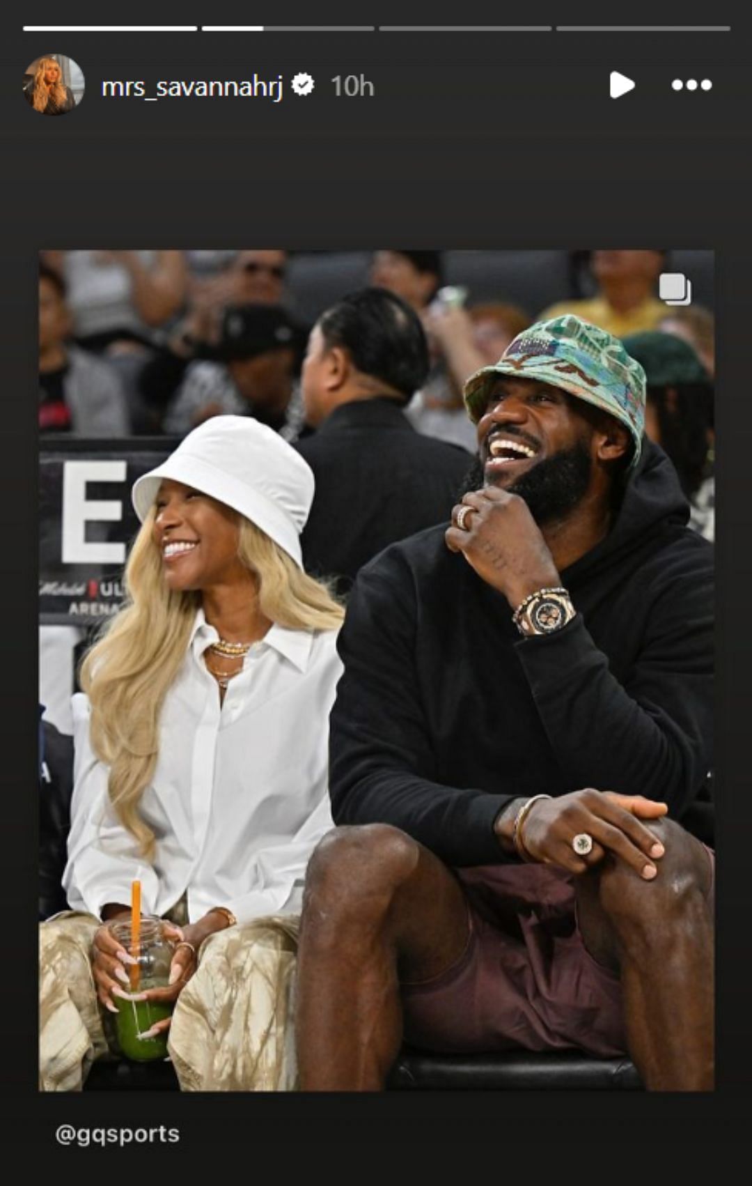 Savannah shares candid snaps with LeBron at the WNBA game