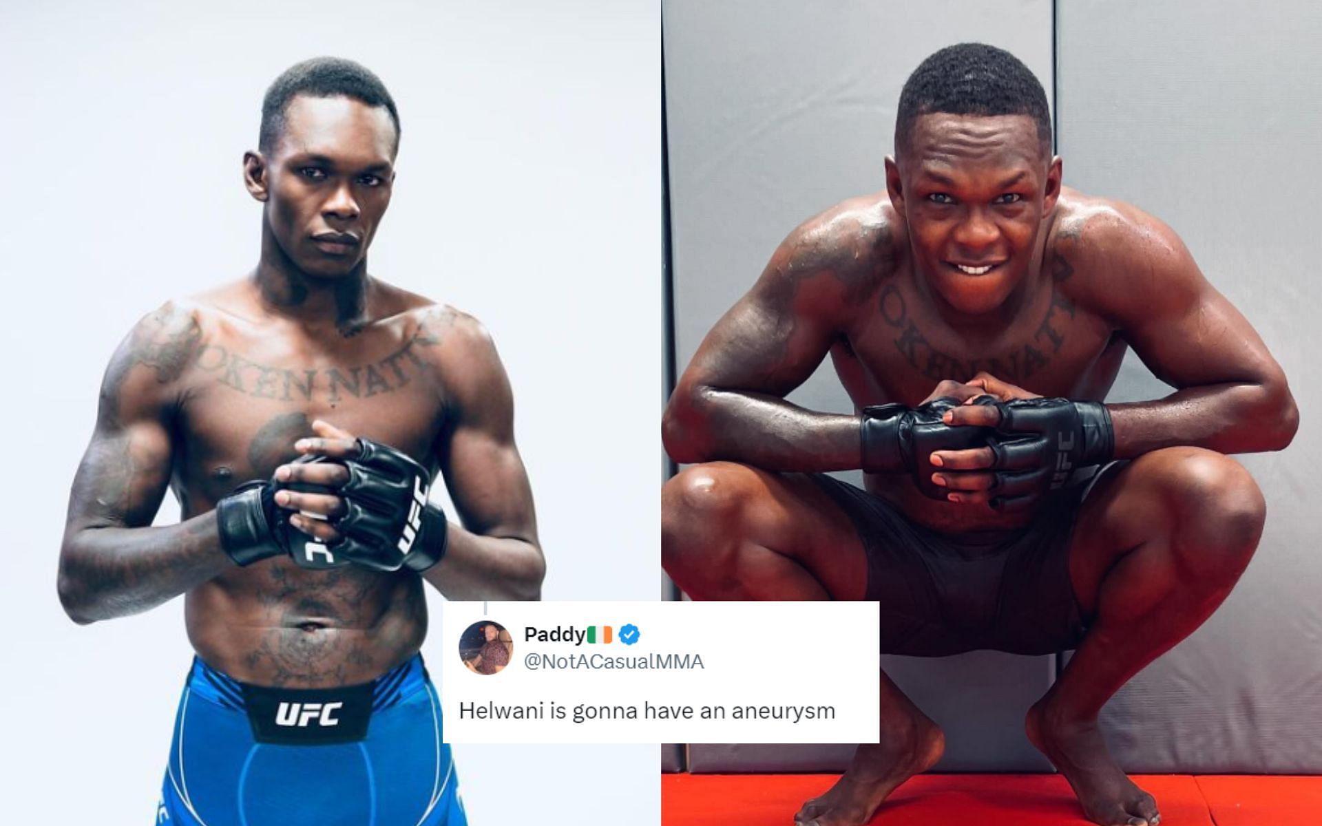 Fans shocked by Israel Adesanya walkout idea [Images via: @stylebender on Instagram]