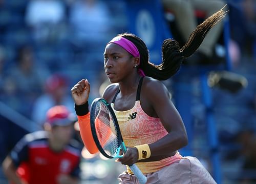 Coco Gauff in action at the Canadian Open