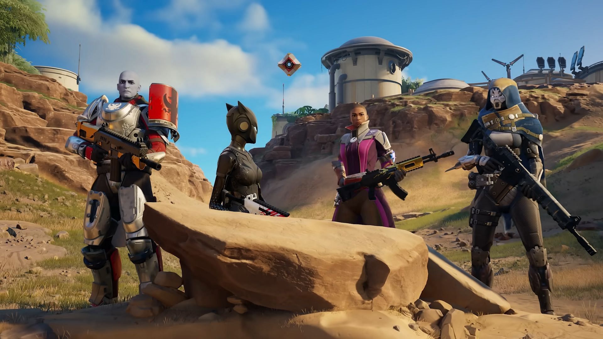 Commander Zavala, Ikora Rey, and Exo Stranger (Destiny) skin are currently in Fortnite (Image via Epic Games)