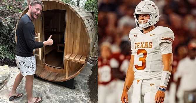 IN PHOTOS: $1.9 million NIL-valued Quinn Ewers installs relaxation tool as part of his wellness journey to recover from workouts