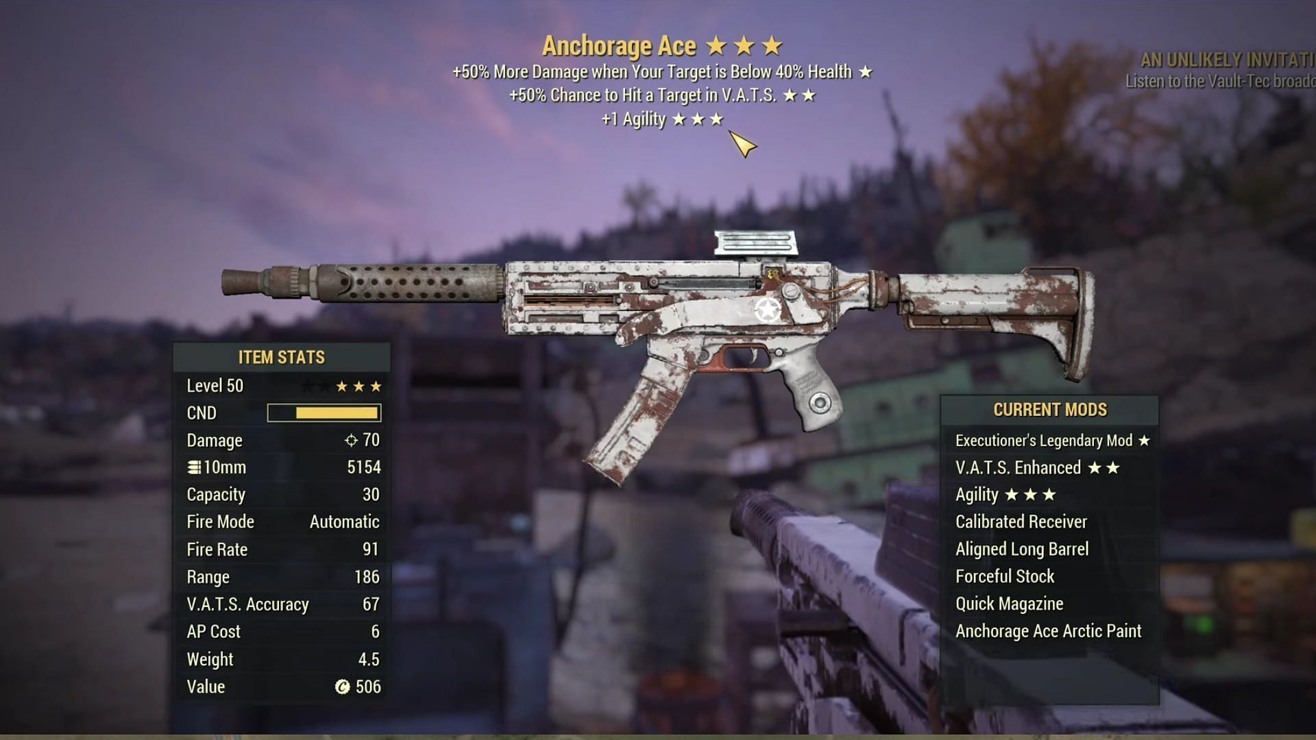 All Mods and Effect of Anchorage Ace SMG explored (Image via Bethesda Game Studios)