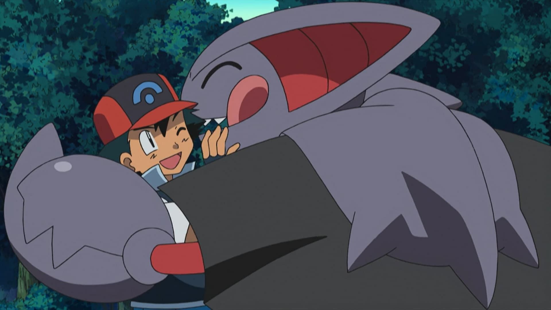 Gliscor and Ash as seen in the anime (Image via TPC)
