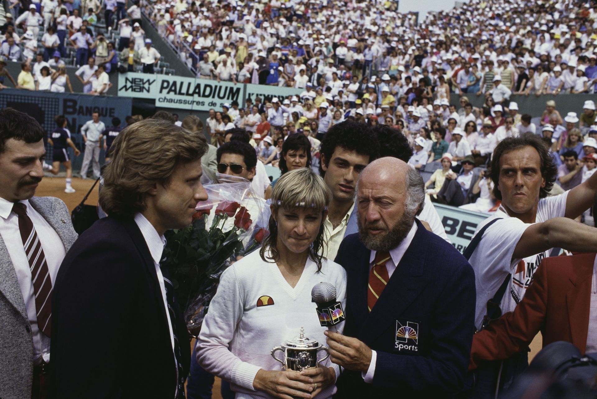 Chris Evert with the French Open trophy