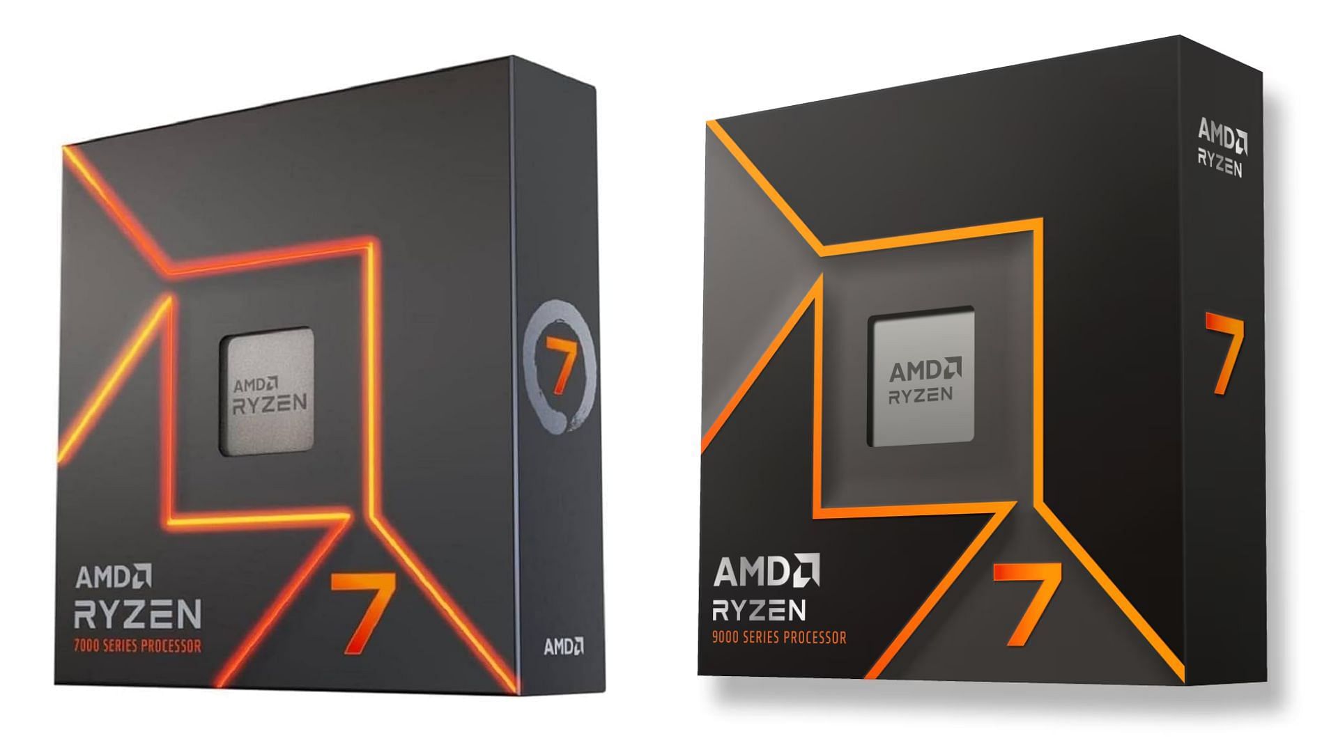 The AMD Ryzen 7 9700X and Ryzen 7 7700X are some of the best octa-core CPUs (Image via AMD and Amazon)