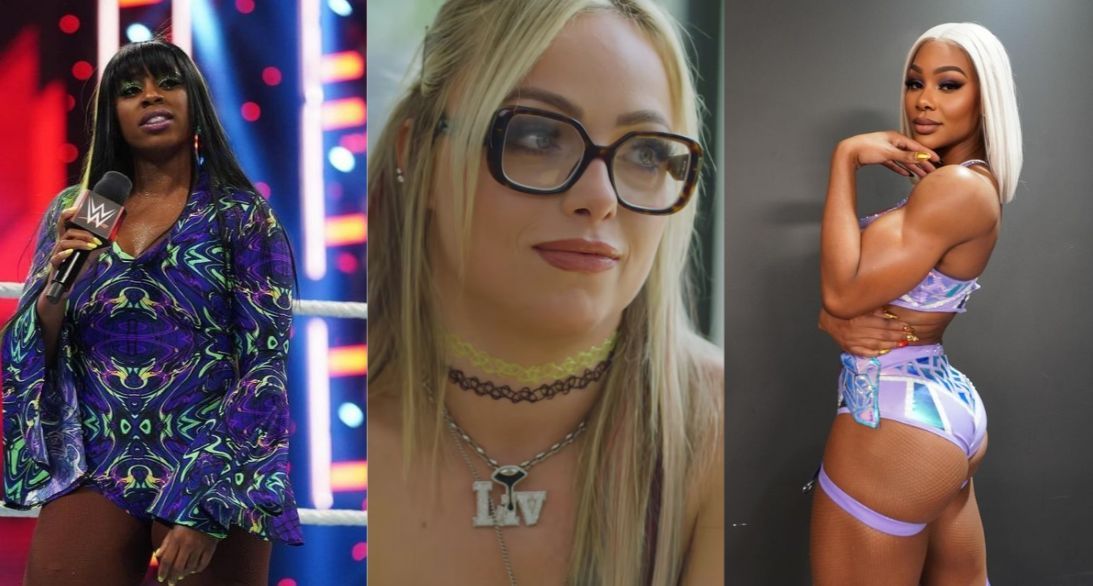 Naomi(left), Liv Morgan(middle), and Jade Cargill(right)