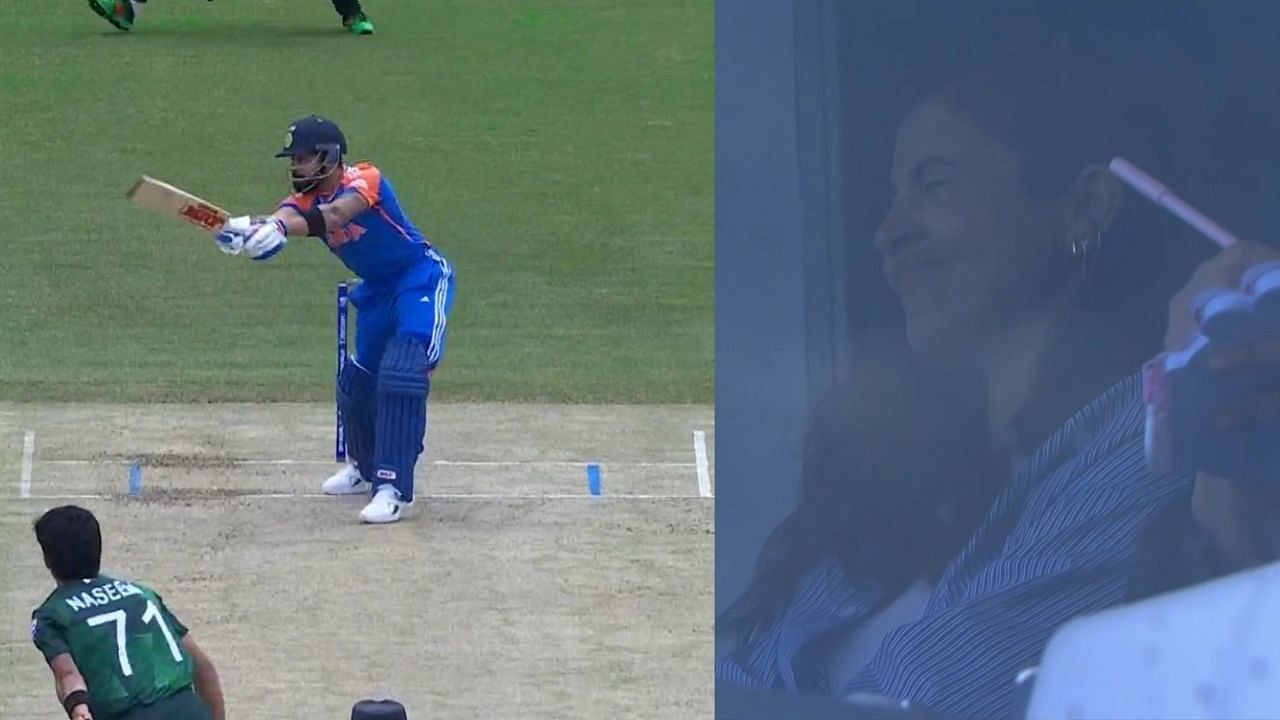 विराट कोहली के विकेट पर अनुष्का शर्मा ने निराशा जाहिर की Photo: Hotstar)