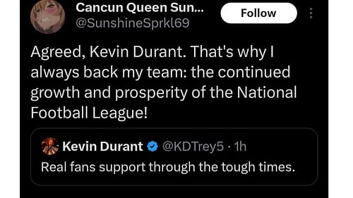 Kevin Durant responding to a critic.