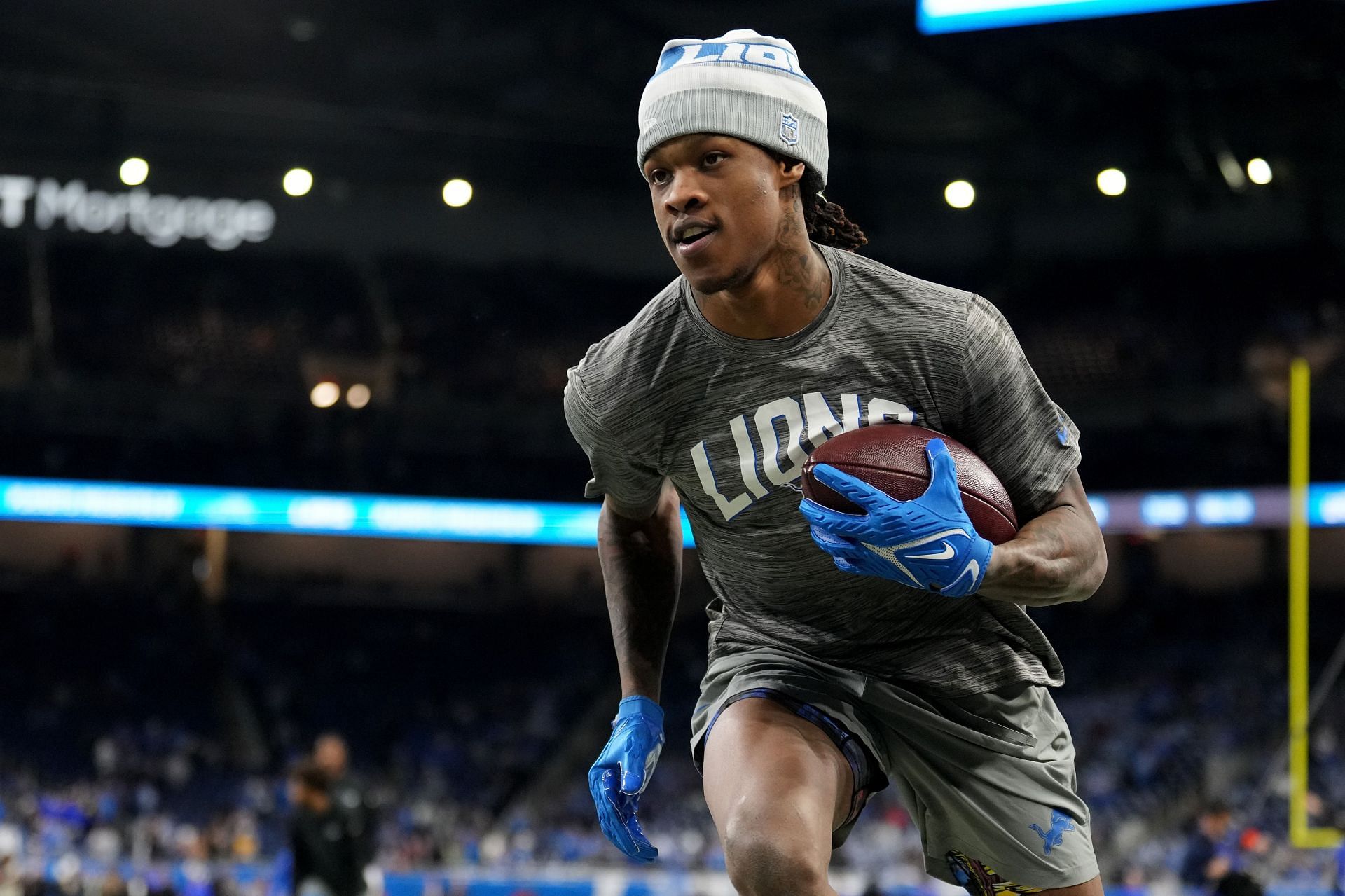 Jameson Williams during NFC Wild Card Playoffs - Los Angeles Rams v Detroit Lions