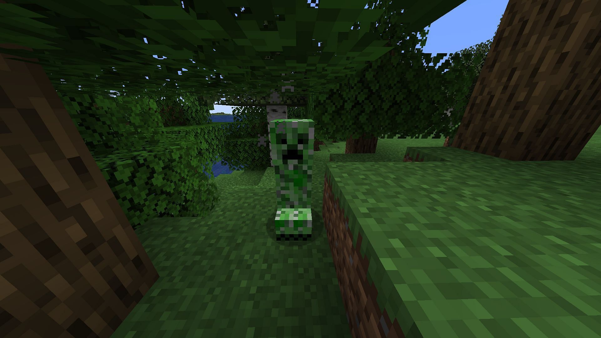 A creeper afflicted with the Infested effect (Image via Mojang Studios)