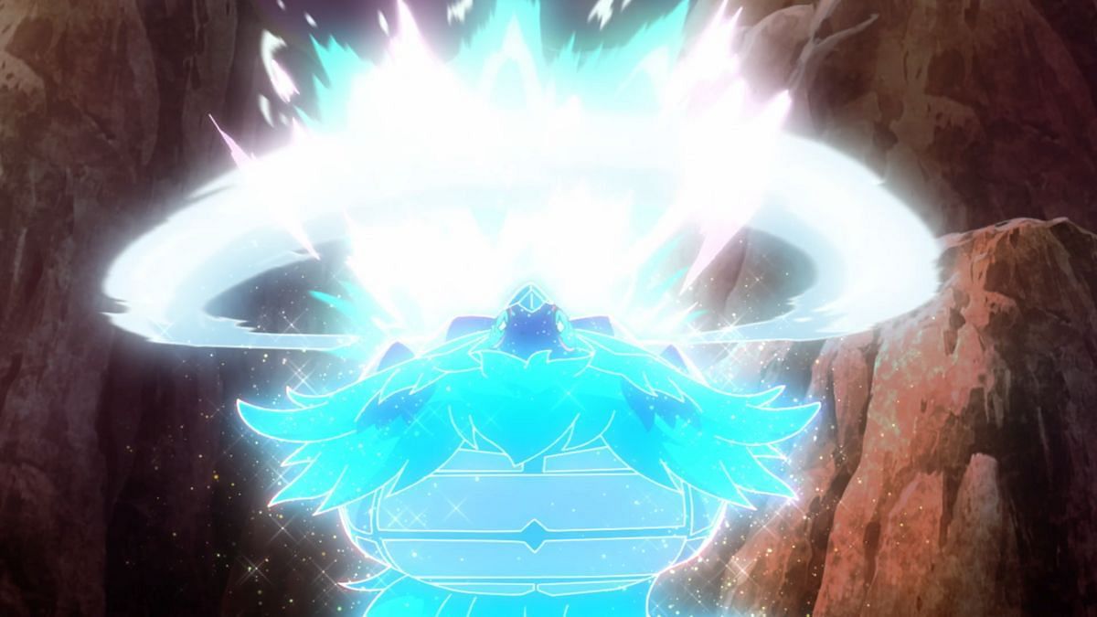 Terapagos uses Tera Starstorm in the anime (Image via The Pokemon Company)