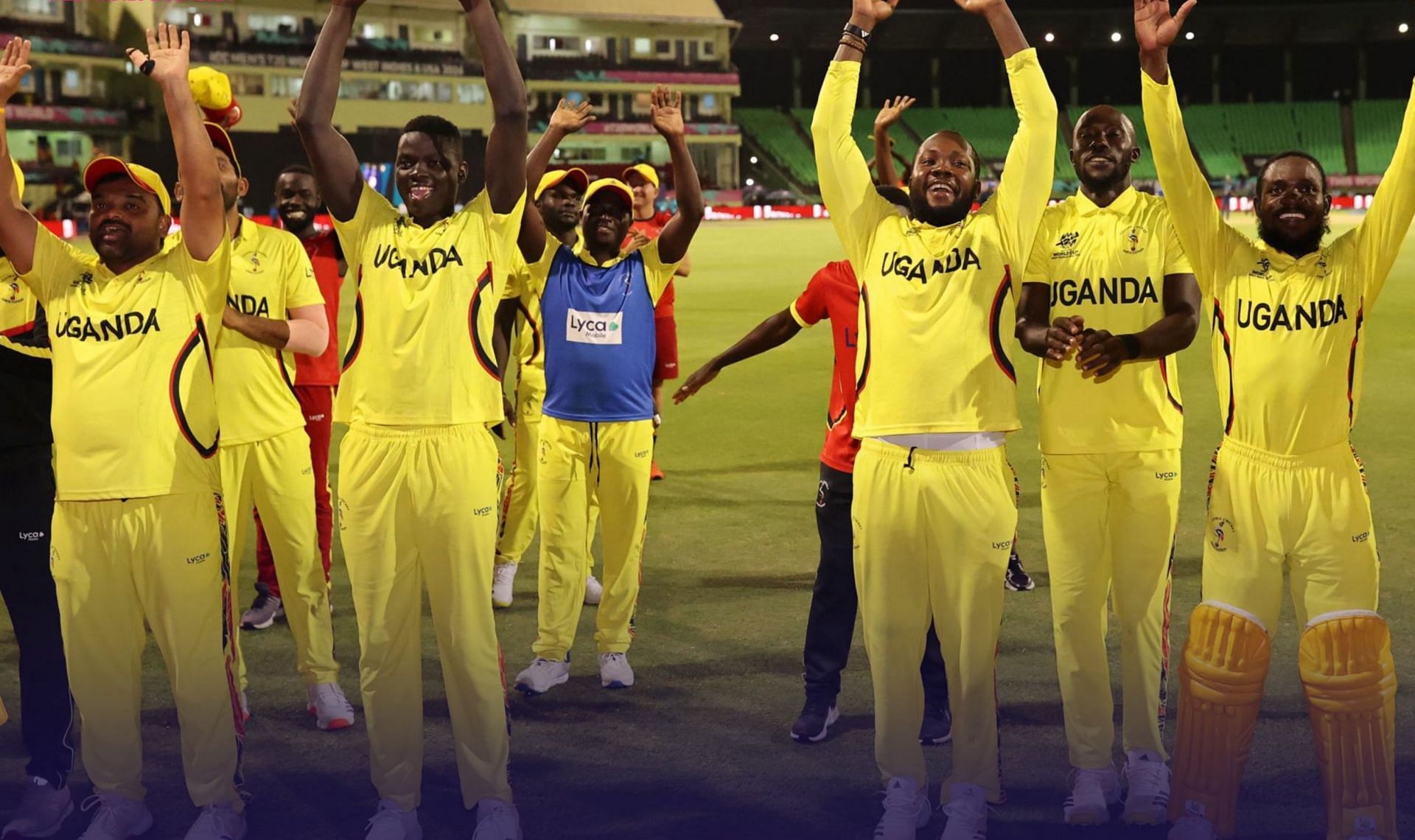 Celebrations in Uganda camp after win against PNG. (Image Credits: CricketUganda/X)