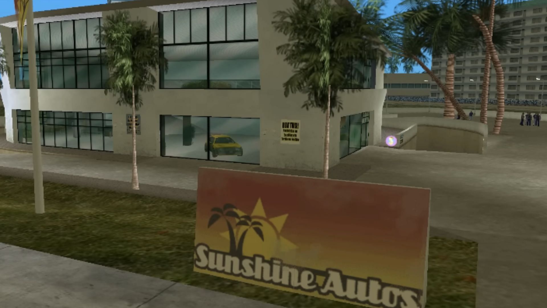 The Sunshine Autos showroom in Vice City (Image via YouTube/GTA Series Videos)