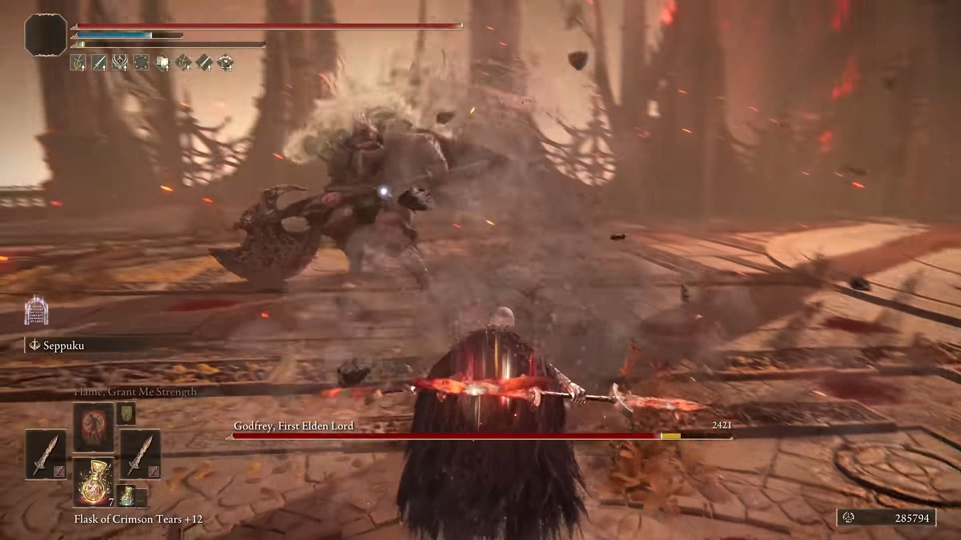 Gargoyle&#039;s Twinblades can be a bit heavy (Image via FromSoftware || YouTube/Your Average Gamer)