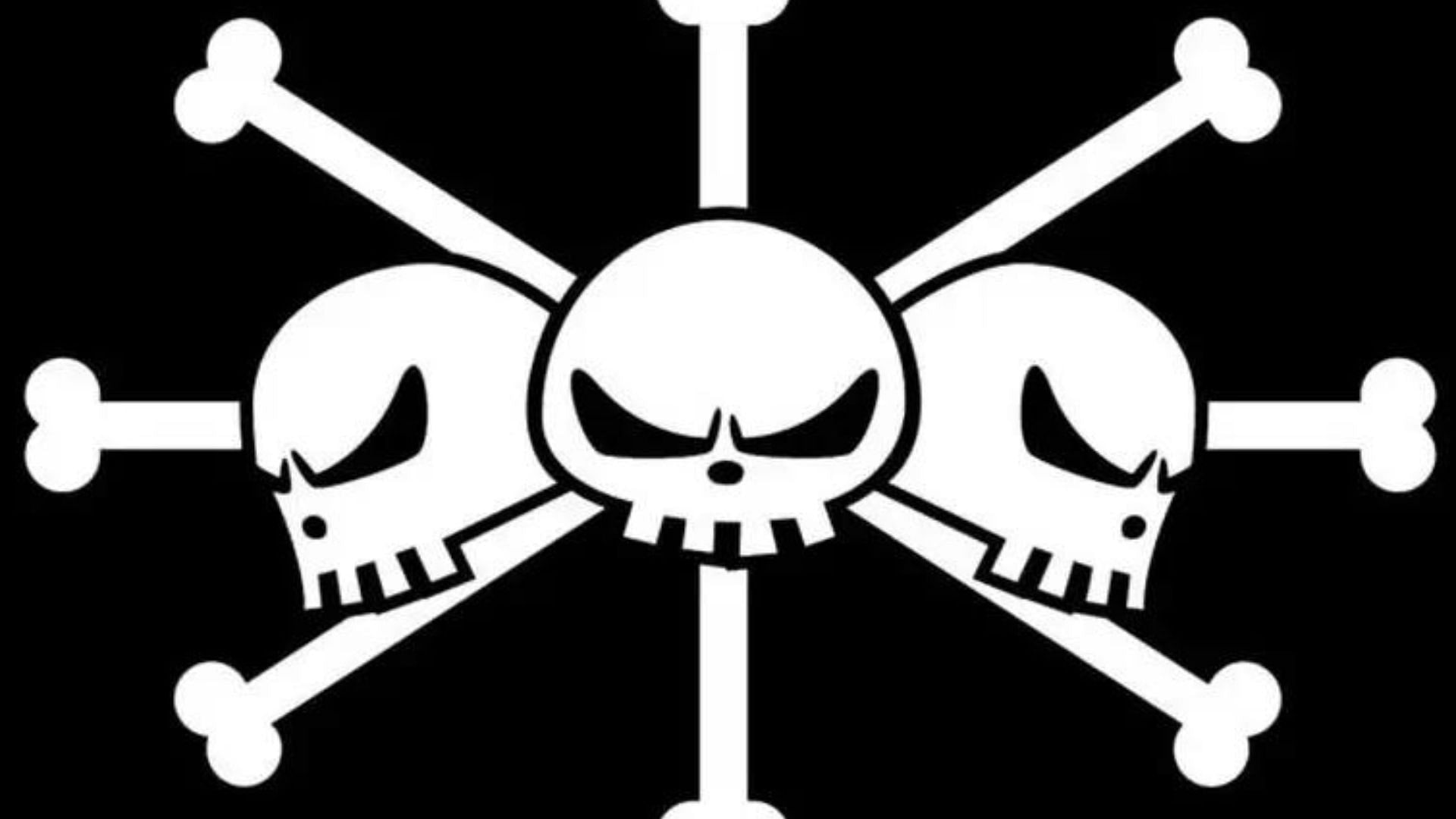 Blackbeard&#039;s Jolly Roger has 3 skulls and 8 bones (Images via Toei Animation)