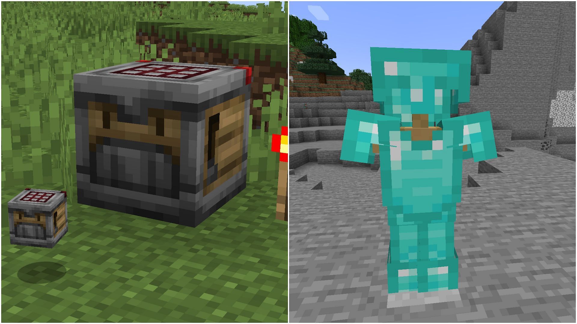Players can auto craft and equip armor with crafter block (Image via Mojang Studios)