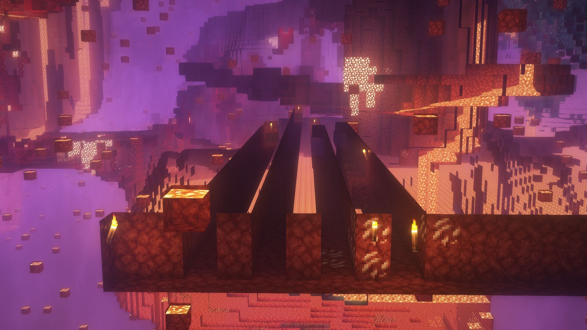 An example of strip mining (Image via Mojang)