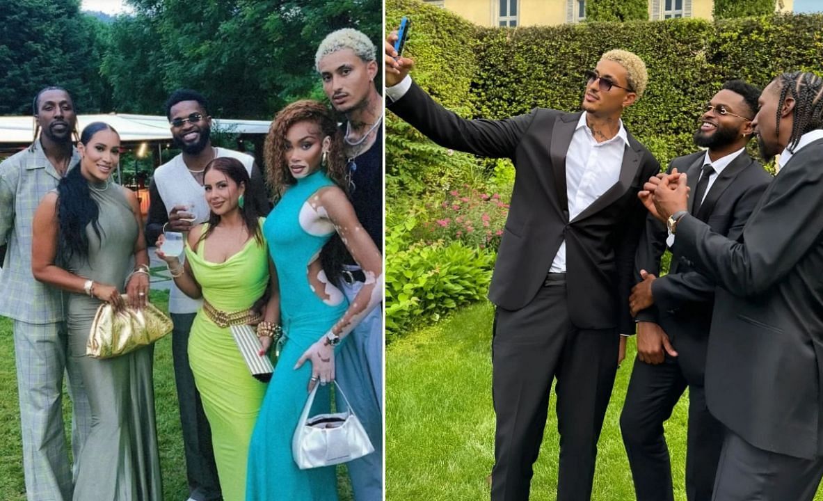 A mini-reunion of the 2020 NBA Champions during Rajon Rondo's wedding